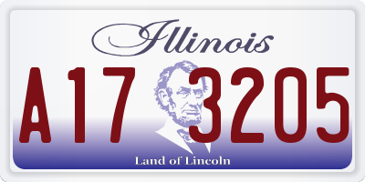 IL license plate A173205