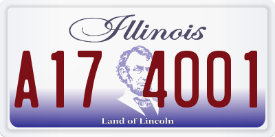 IL license plate A174001