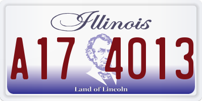 IL license plate A174013