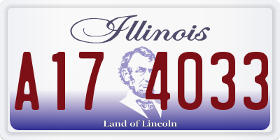 IL license plate A174033