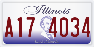 IL license plate A174034