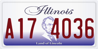 IL license plate A174036