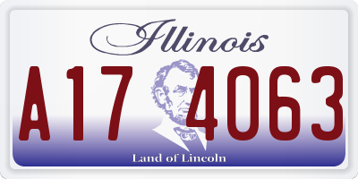 IL license plate A174063