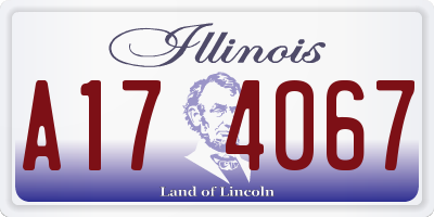 IL license plate A174067