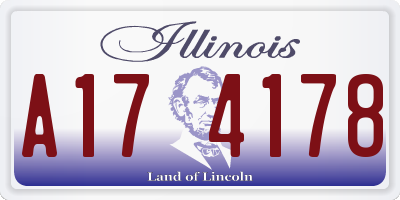 IL license plate A174178