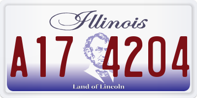 IL license plate A174204