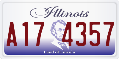 IL license plate A174357