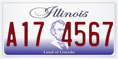 IL license plate A174567