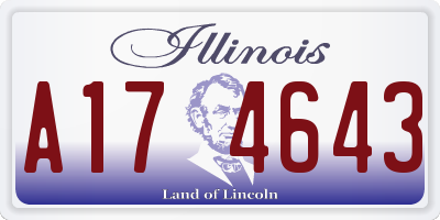 IL license plate A174643