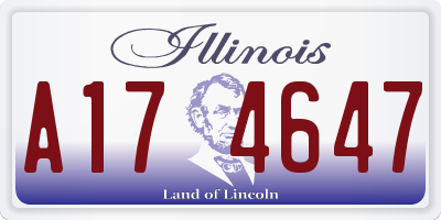 IL license plate A174647