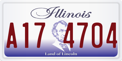 IL license plate A174704