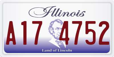 IL license plate A174752
