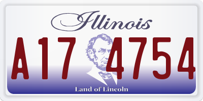 IL license plate A174754