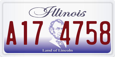 IL license plate A174758