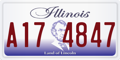 IL license plate A174847