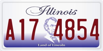 IL license plate A174854