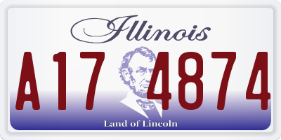 IL license plate A174874