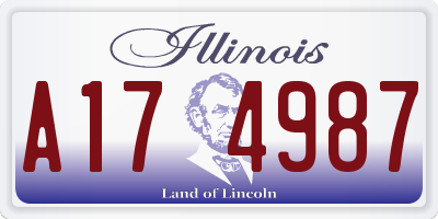 IL license plate A174987