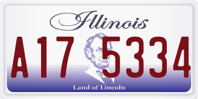 IL license plate A175334