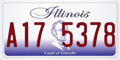 IL license plate A175378