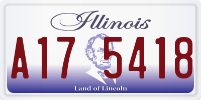 IL license plate A175418