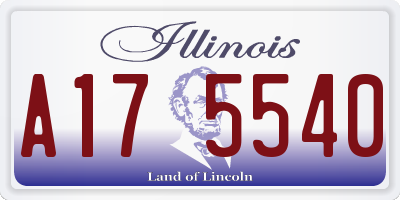 IL license plate A175540