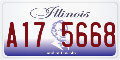 IL license plate A175668
