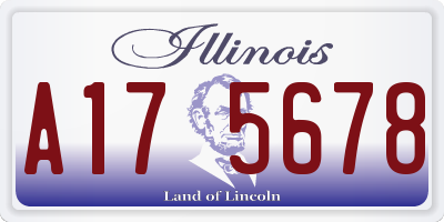 IL license plate A175678
