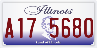 IL license plate A175680
