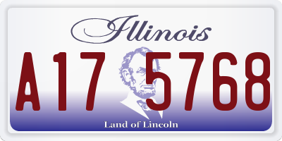 IL license plate A175768