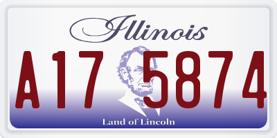 IL license plate A175874