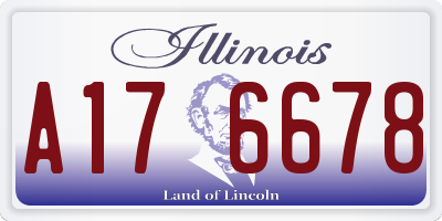 IL license plate A176678