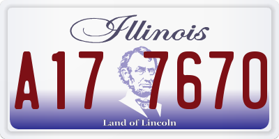 IL license plate A177670