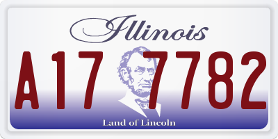 IL license plate A177782