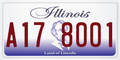 IL license plate A178001
