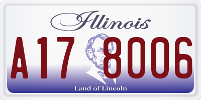 IL license plate A178006