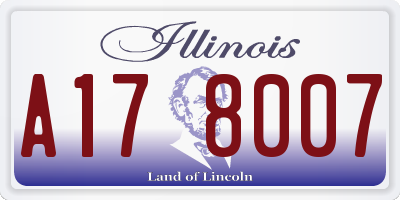 IL license plate A178007