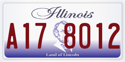 IL license plate A178012