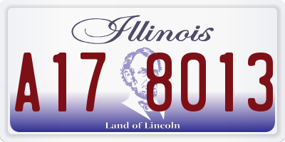 IL license plate A178013