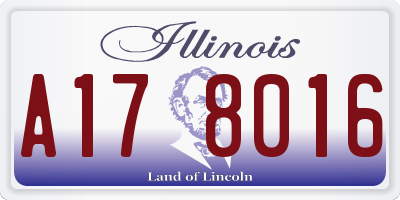 IL license plate A178016