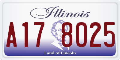 IL license plate A178025