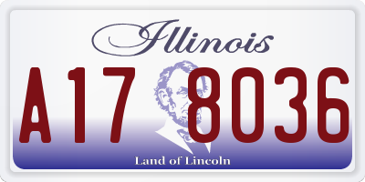 IL license plate A178036