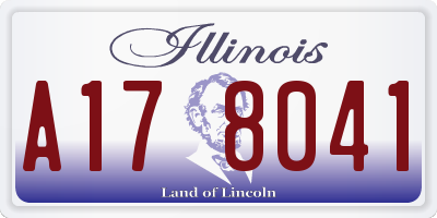 IL license plate A178041