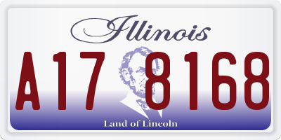 IL license plate A178168