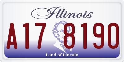 IL license plate A178190