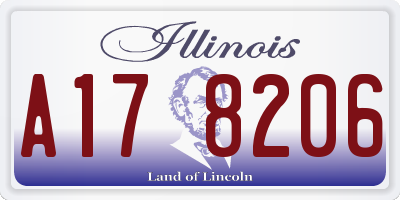 IL license plate A178206