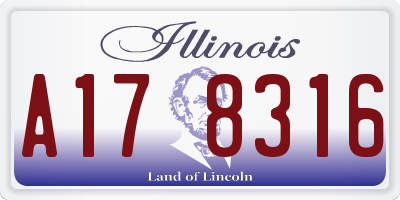 IL license plate A178316