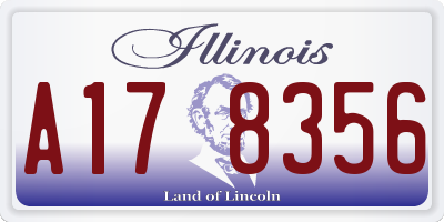 IL license plate A178356