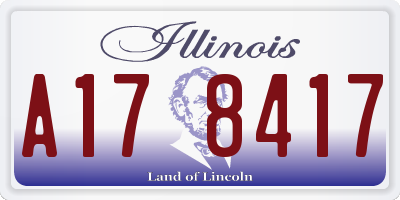 IL license plate A178417