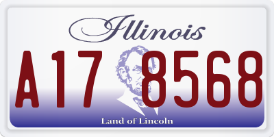 IL license plate A178568